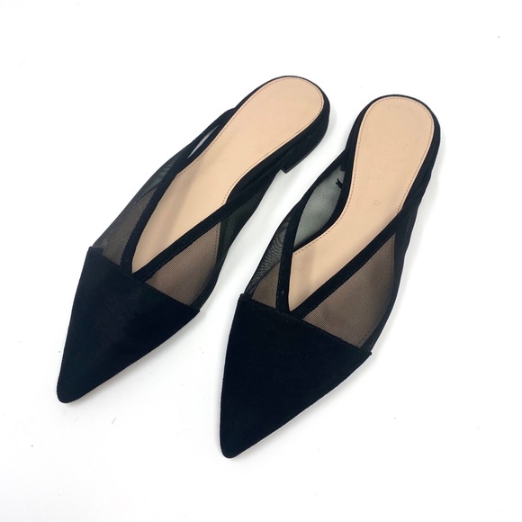 zara flat mesh mules